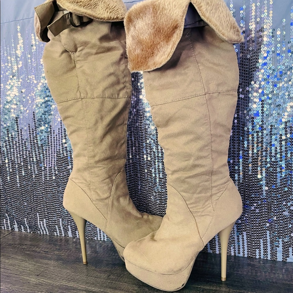 Over the Knee Tan Boots SIZE 7